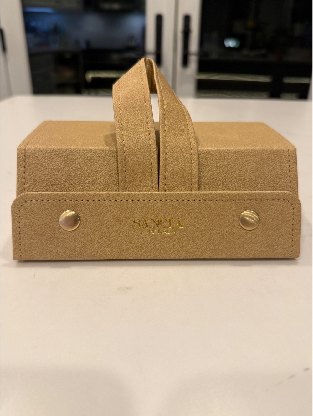 Sancta Beige Jewelry Organizer with Three Compartments